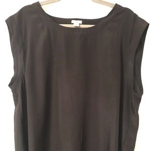 J. Crew Black Boatneck High Low Tee